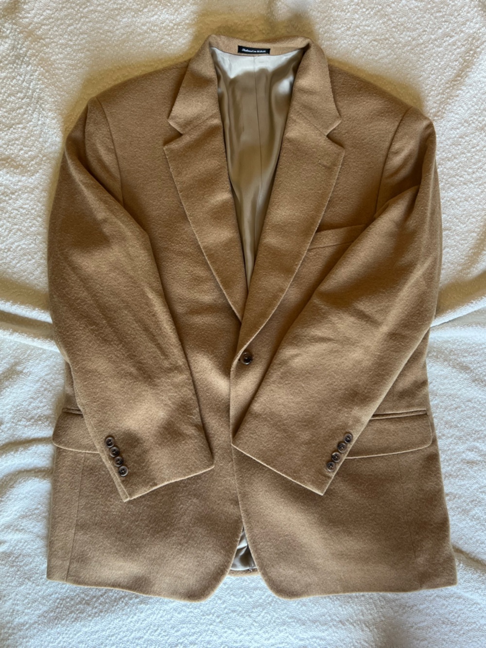 VTG‎ Club Room 100% Camel Hair Blazer Mens 44R Tan Sport Coat USA